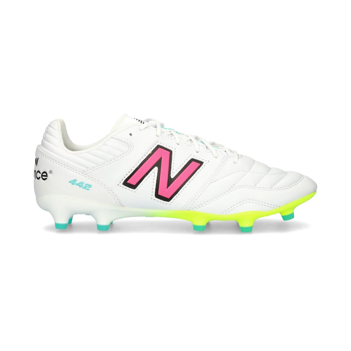 New Balance - Buty piłkarskie 442 Pro FG V2, Unisex, Biało-Złoty Met.- Biały, 8,5 USA