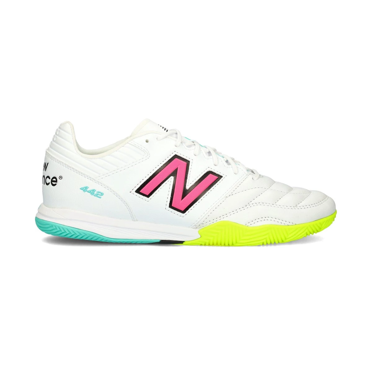 New Balance - Buty do futsalu 442 Pro In V2, Unisex, Biało-Złoty Met.- Biały, 10 USA