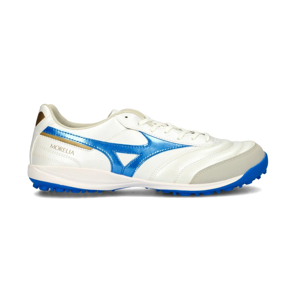 Mizuno - Buty piłkarskie Morelia Sala Pro Turf, Unisex, Biały-Laser Niebiesko-Złoty, 6 UK