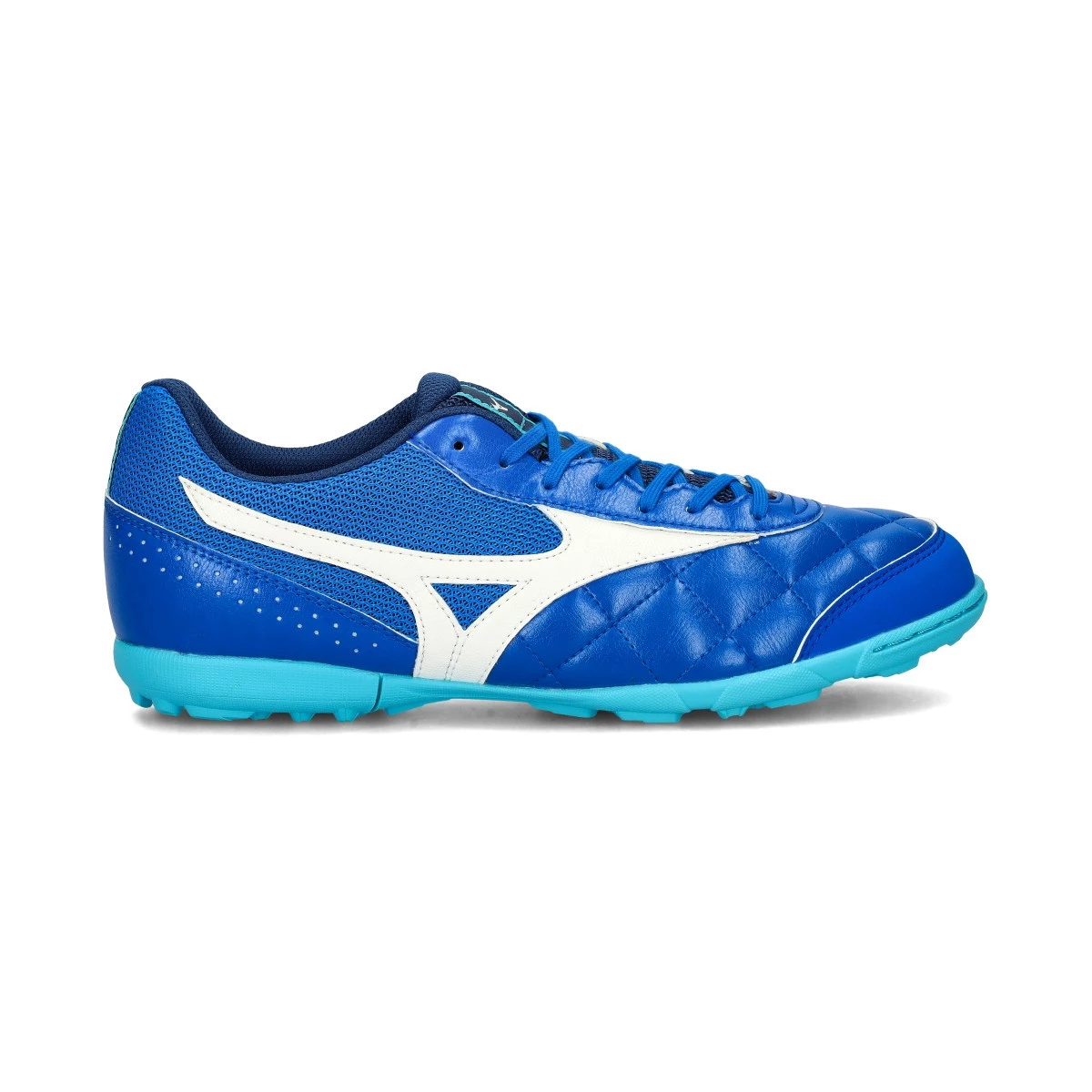 Mizuno - Buty piłkarskie Morelia Sala Klub Turf, Unisex, Niebiesko-biały, 8,5 UK