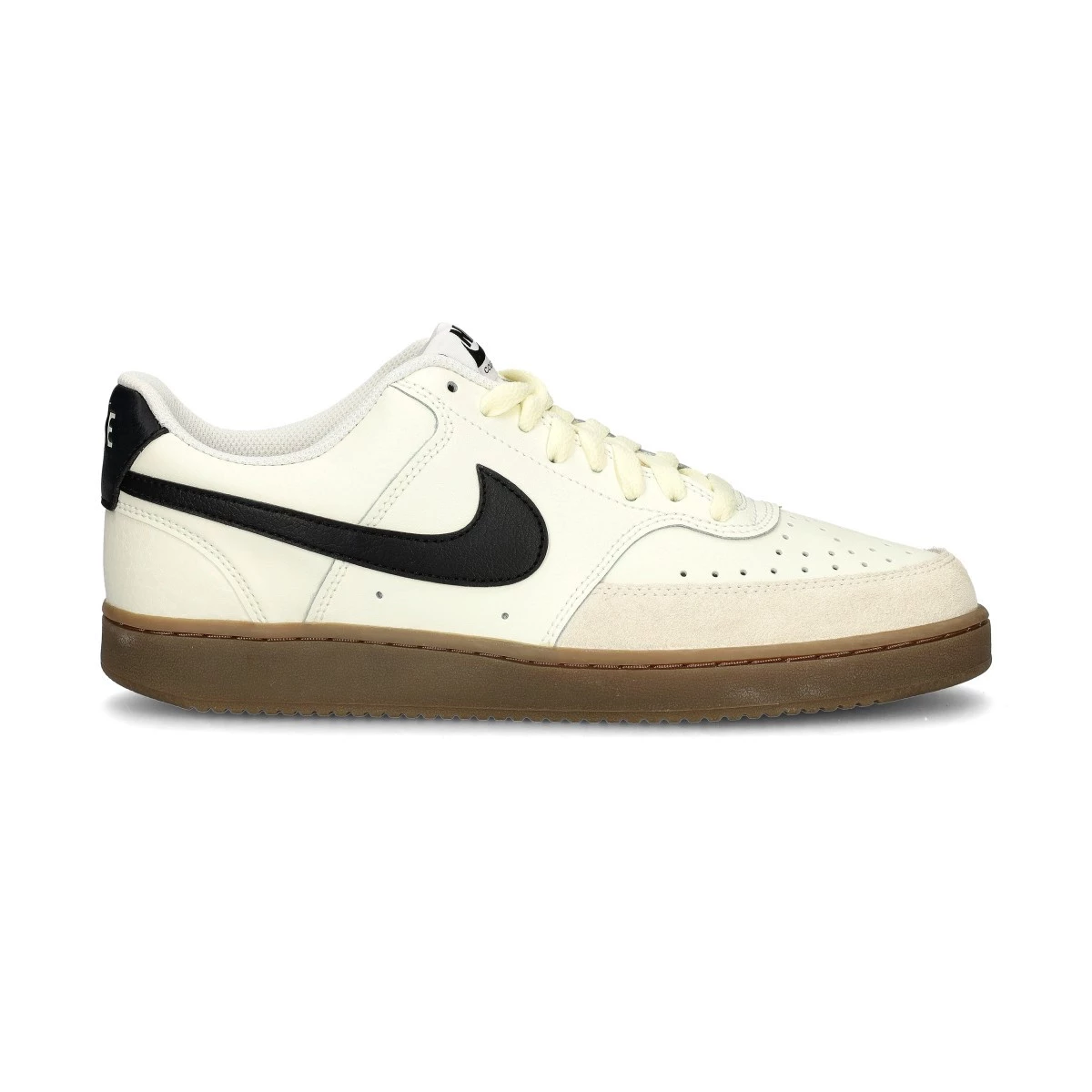 Nike - Obuwie sportowe Court Vision Low, Hombre, Sail-Black-Lt Orewood Brn-White-Coconut Milk, 6 USA