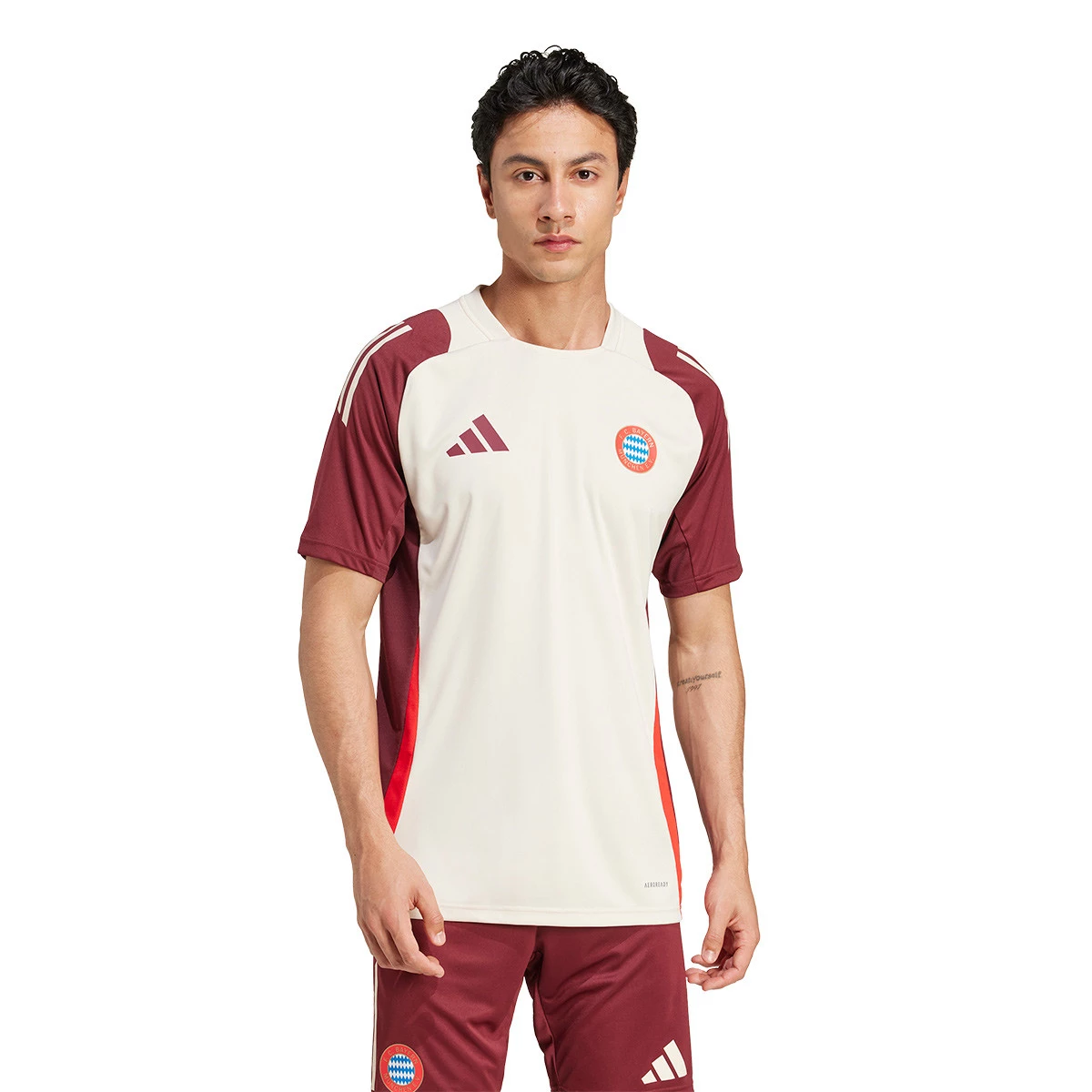 adidas - Koszulka FC Bayern Trening 2024-2025, Unisex, Linen-Shadow Czerwony, L