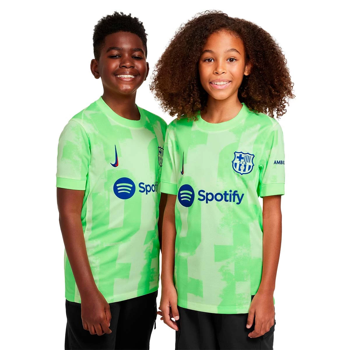 Nike - Koszulka FC Barcelona dla Kids 2024-2025 3. miejsce, Unisex, Barely Volt-Barely Volt-Lime Blast-Old Royal, S