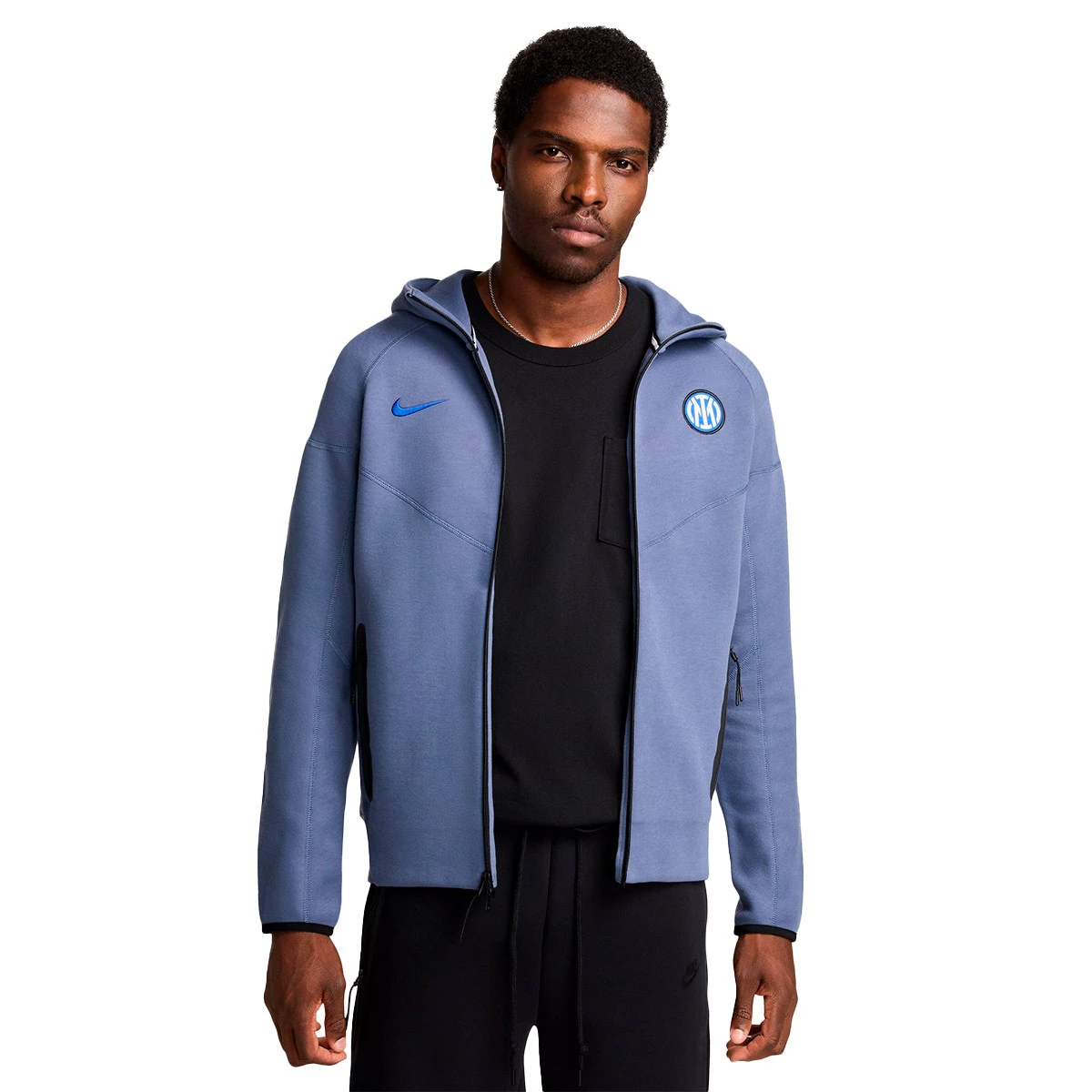 Nike - Kurtka Inter Milan Fanswear 2024-2025, Unisex, Rozproszony niebiesko-czarny-Lyon Blue, XL