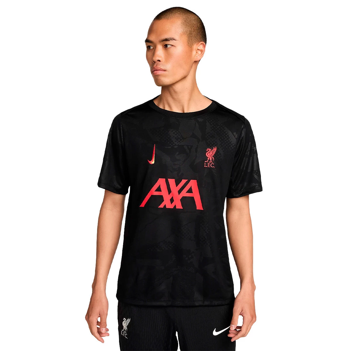 Nike - Koszulka Liverpool FC 2024-2025 przed meczem, Unisex, Czarny-Chromowany Żółty-Globalny Czerwony, XL