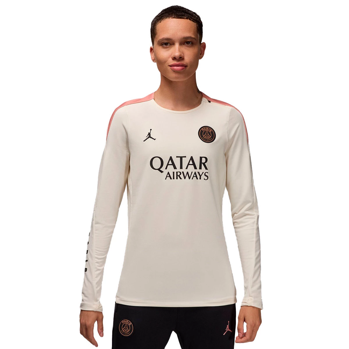 Nike - Bluza Trening PSG 2024-2025 dla kobiet, Mujer, Pale Ivory-Pale Ivory-Rdzawy Róż-Czarny, L
