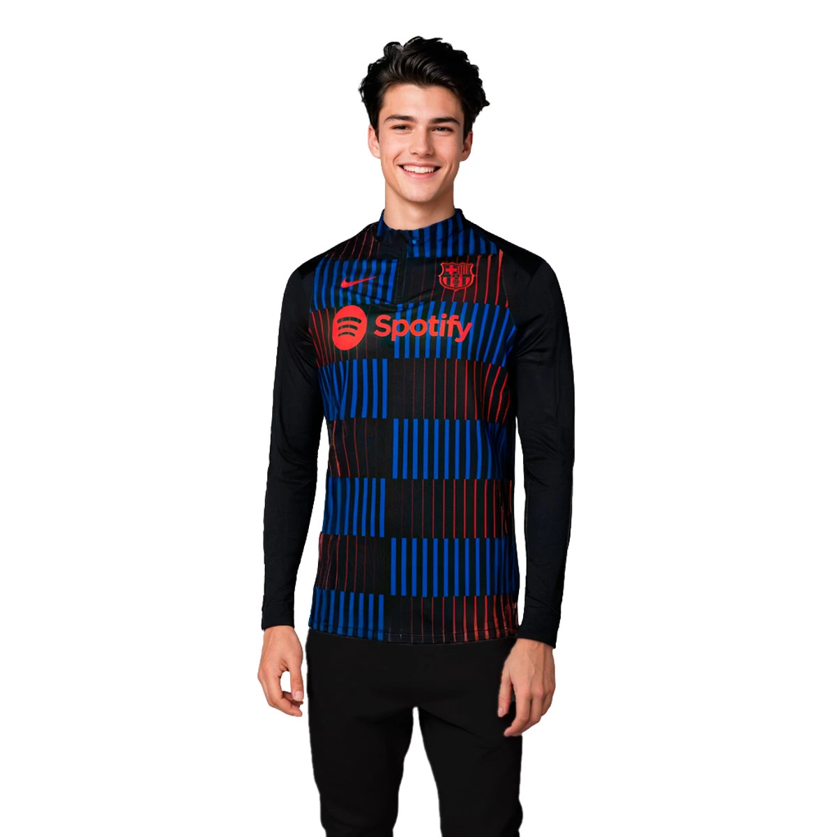 Nike - Bluza FC Barcelona 2024-2025 przed meczem, Unisex, Black-University Red-Hyper Royal-University R, S