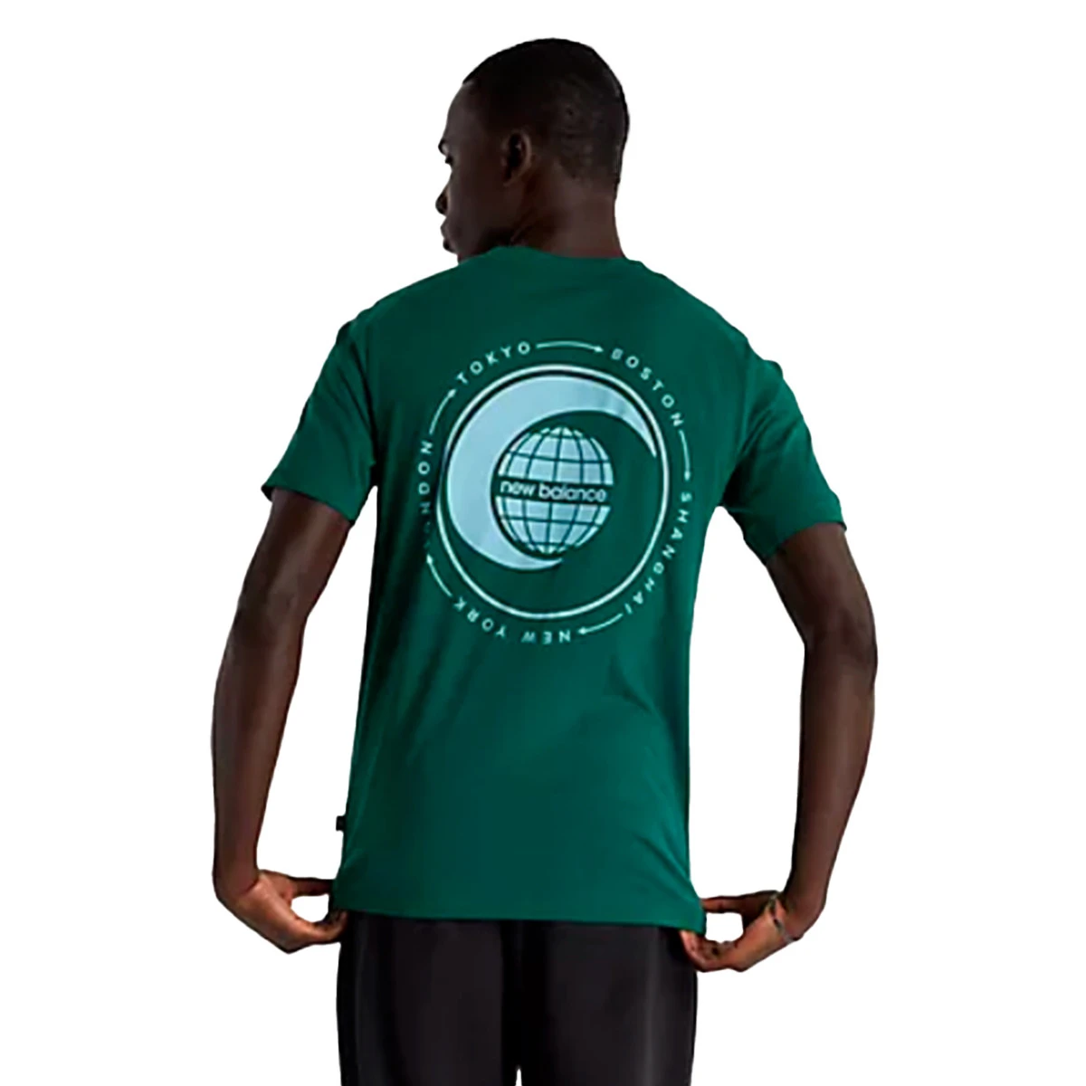 New Balance - Koszulka Globe, Hombre, Zielony, M