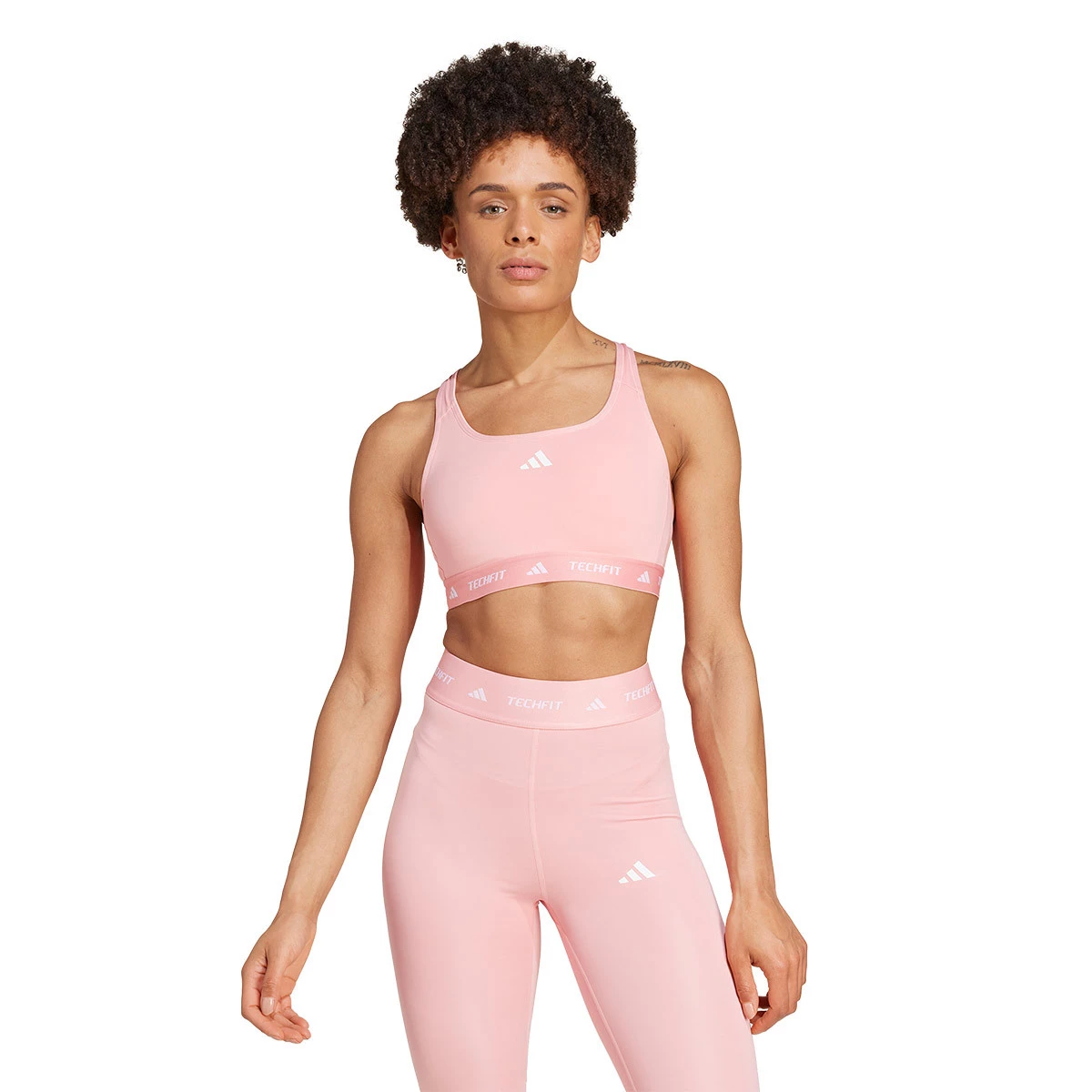 adidas - Biustonosz Techfit Medium-Support, Mujer, Semi Pink Spark, XS