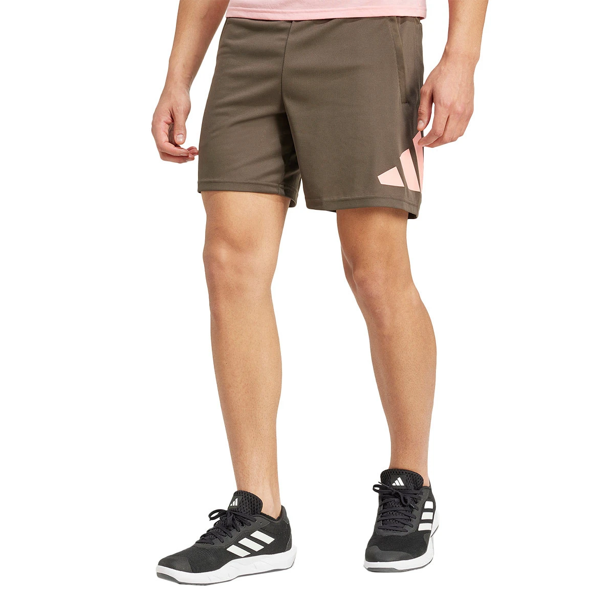 adidas - Spodenki Tr-Es Logo Sho, Hombre, Shadow Olive-Semi Pink Spark, S