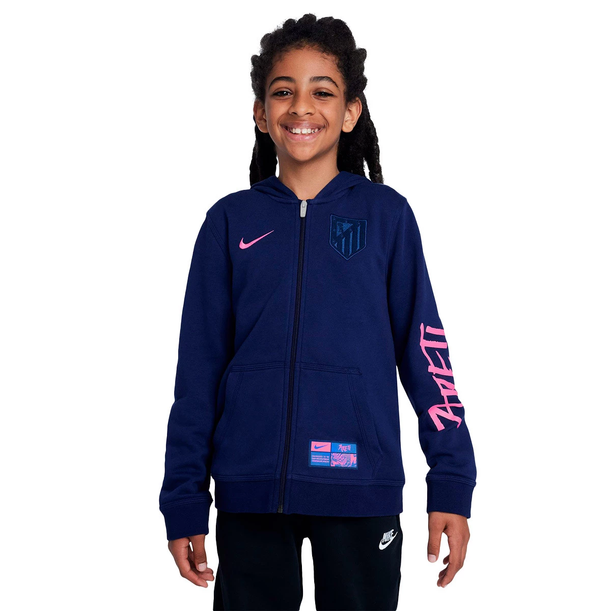 Nike - Kurtka Kids odzież dla kibiców Atlético de Madrid 2024-2025, Unisex, Niebieski Void-Różowy blask, M