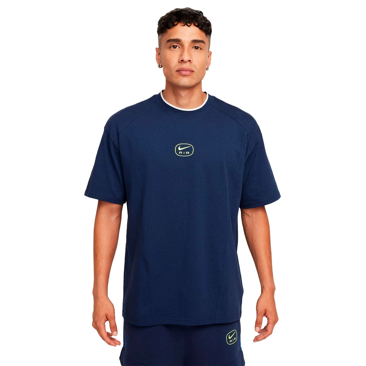 Nike - Koszulka Swoosh Air, Hombre, Midnight Navy-Volt, L