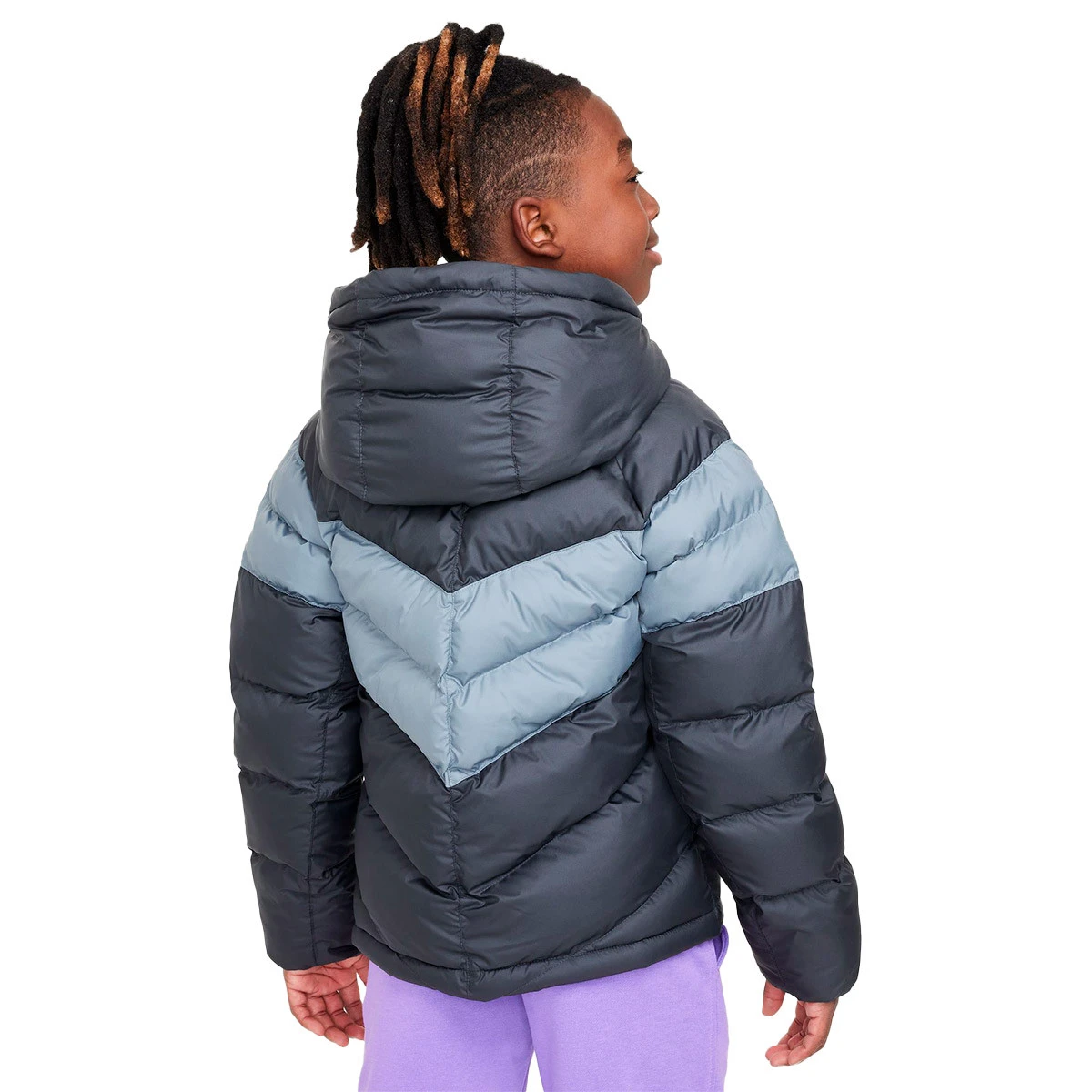 Nike - Wiatrówka Kids syntetyczny Odzież sportowa z wypełnieniem, Unisex, Antracyt-Cool Grey-Safety Pomarańczowy, S