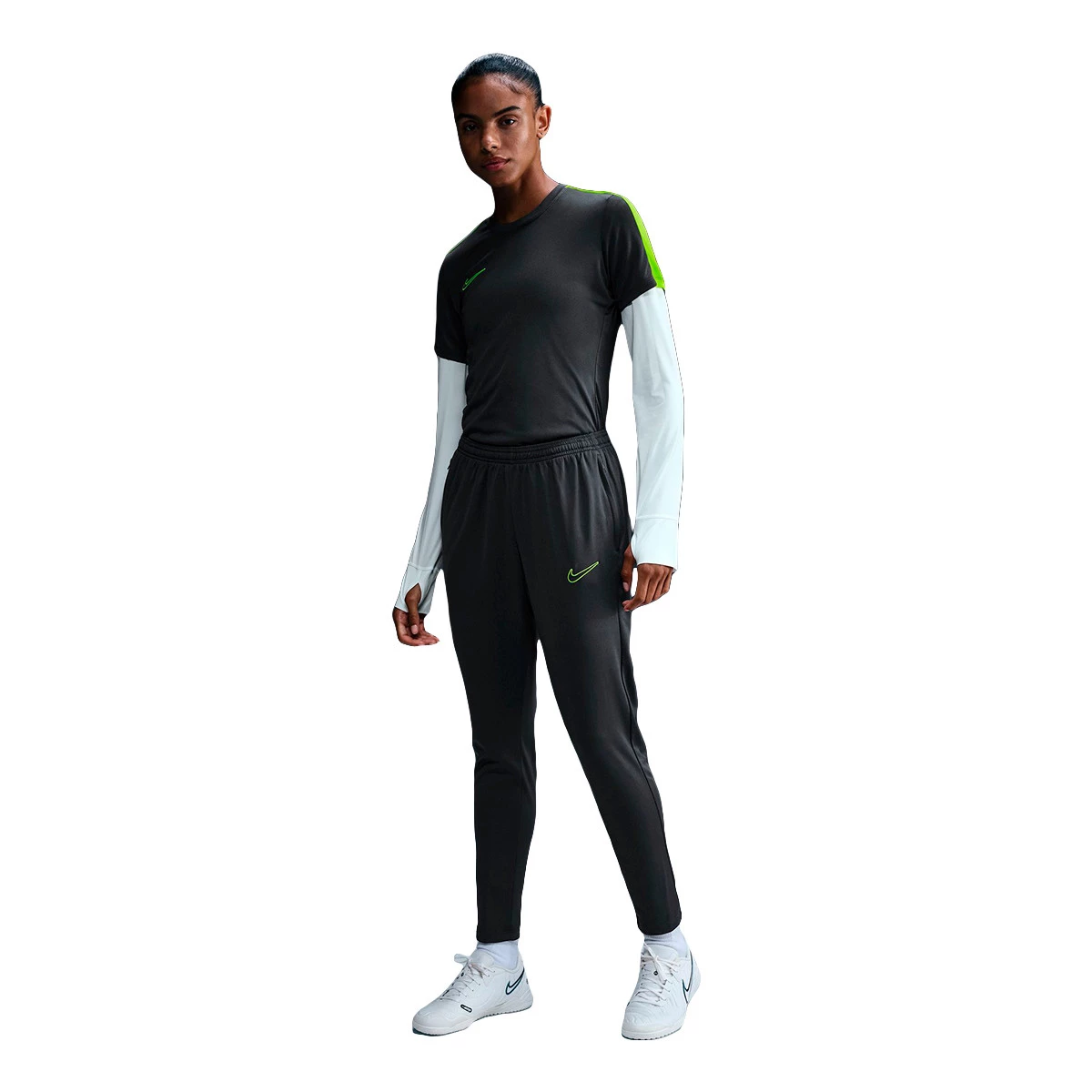 Nike - Długie spodnie Akademia Kobiety, Mujer, Antracyt-Volt, L