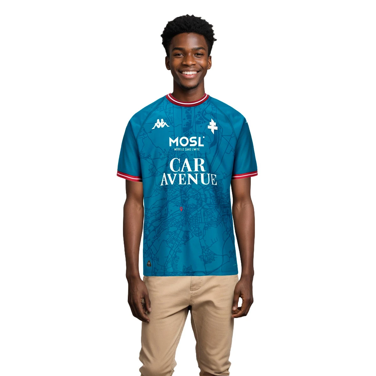Kappa - Koszulka FC Metz 2024-2025 Na wyjeździe, Unisex, Niebieski Petrol-Czerwony Genata, S