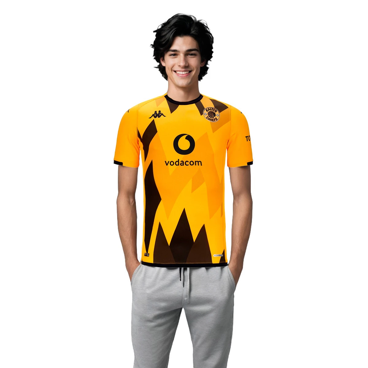 Kappa - Koszulka Kaizer Chiefs 2024-2025 Strona główna, Unisex, Żółto-Czarny, XL