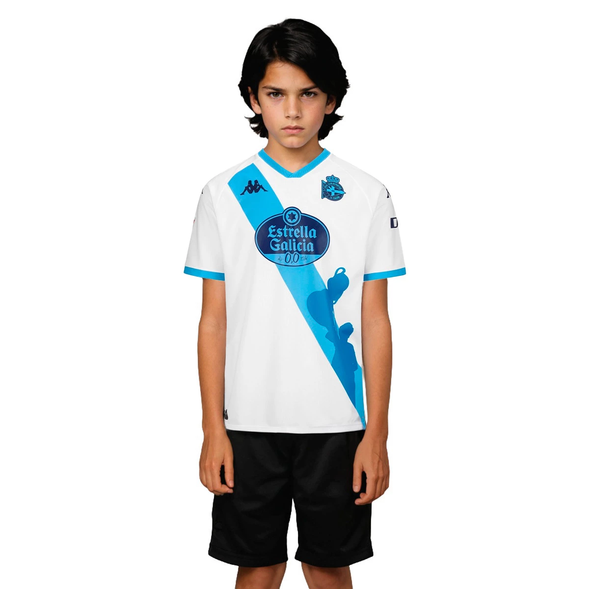 Kappa - Koszulka Kids Deportivo La Coruña 2024-2025 Trzecie, Unisex, Biało-Lazurowe, T 8