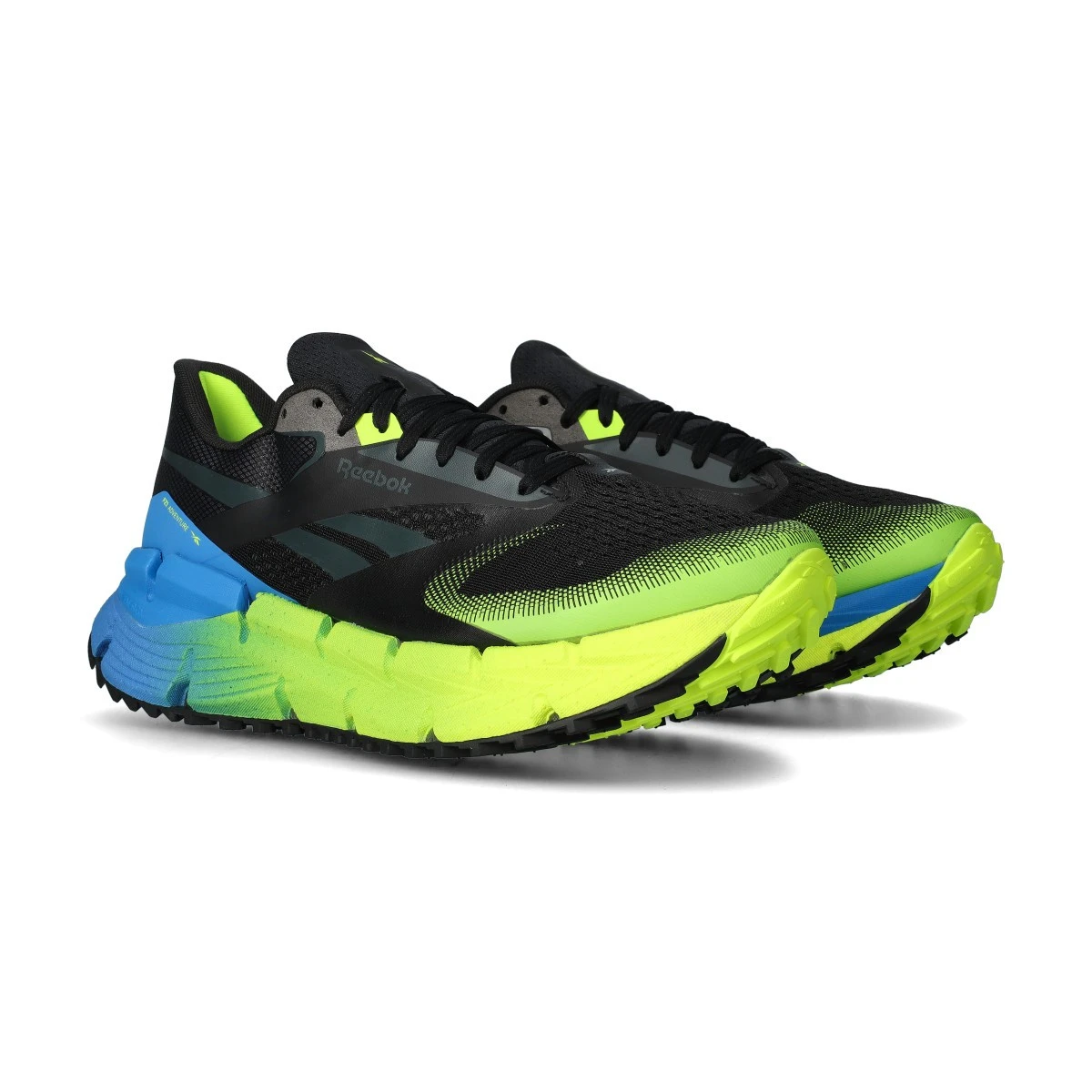 Reebok - Buty do biegania Floatzig Adventure 1, Hombre, Czarny-Digital Lime-Kinetic Blue, 42