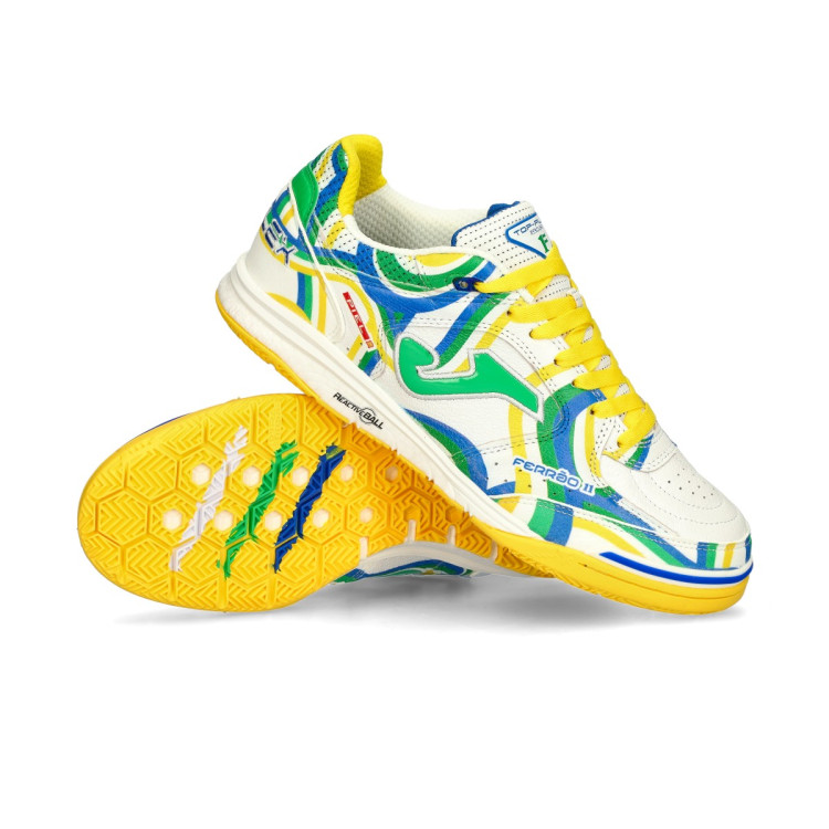 Joma TOP FLEX REBOUND FERRAOモデル Buty futsalu Joma Top Flex Rebound Ferrao Blanco Verde