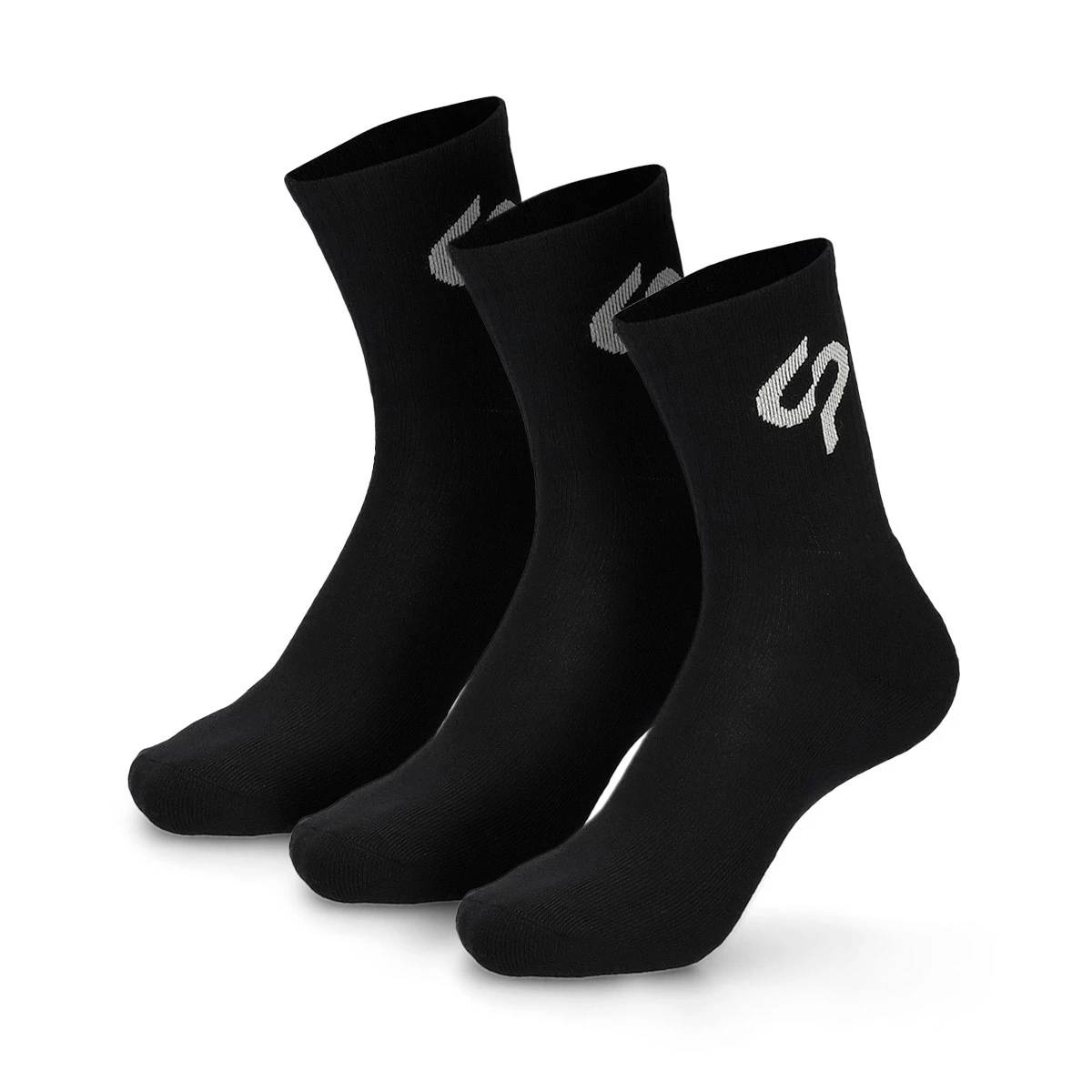 SP Fútbol - Skarpety Valor Zestaw 3 . do połowy długości, Unisex, Czarny, 46-49