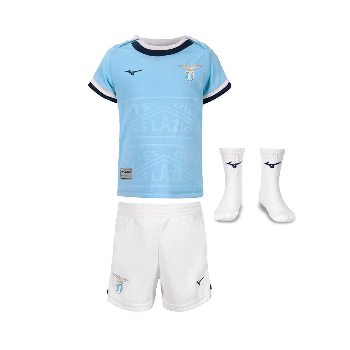 Mizuno - Strój Niemowlęta Lazio 2024-2025 Home, Unisex, Airy Niebiesko-Biały, 68 cm