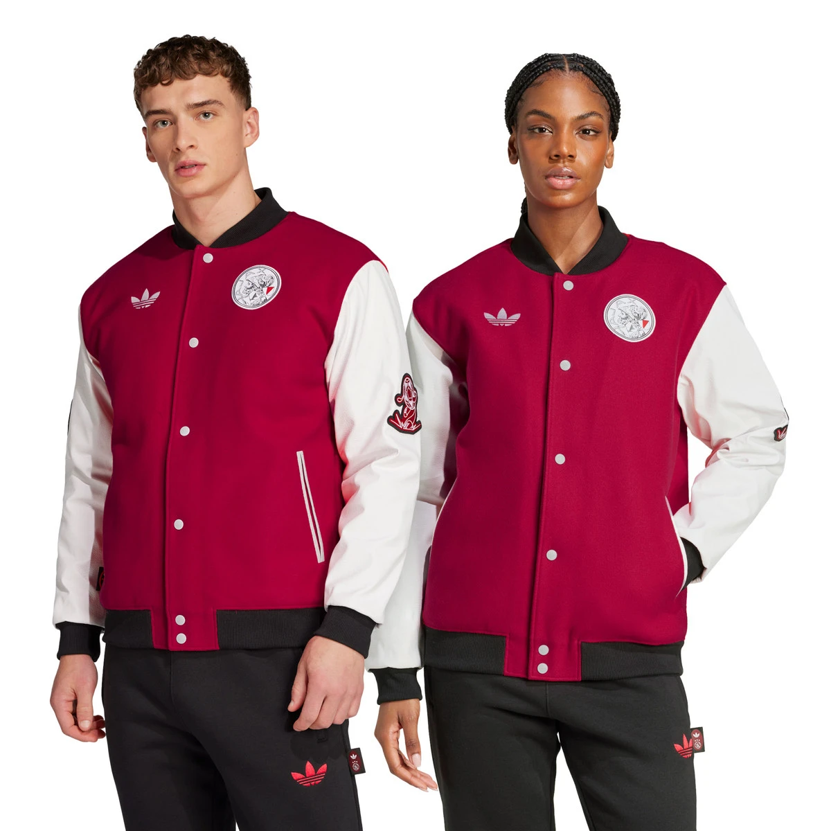 adidas - Kurtka Odzież kibica Ajax 2024-2025, Unisex, Odważny czerwono-biały, M
