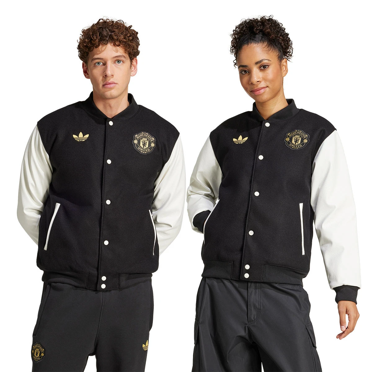 adidas - Kurtka Manchester United 2024-2025 Odzież kibica, Unisex, Czerń-Off Biały, L
