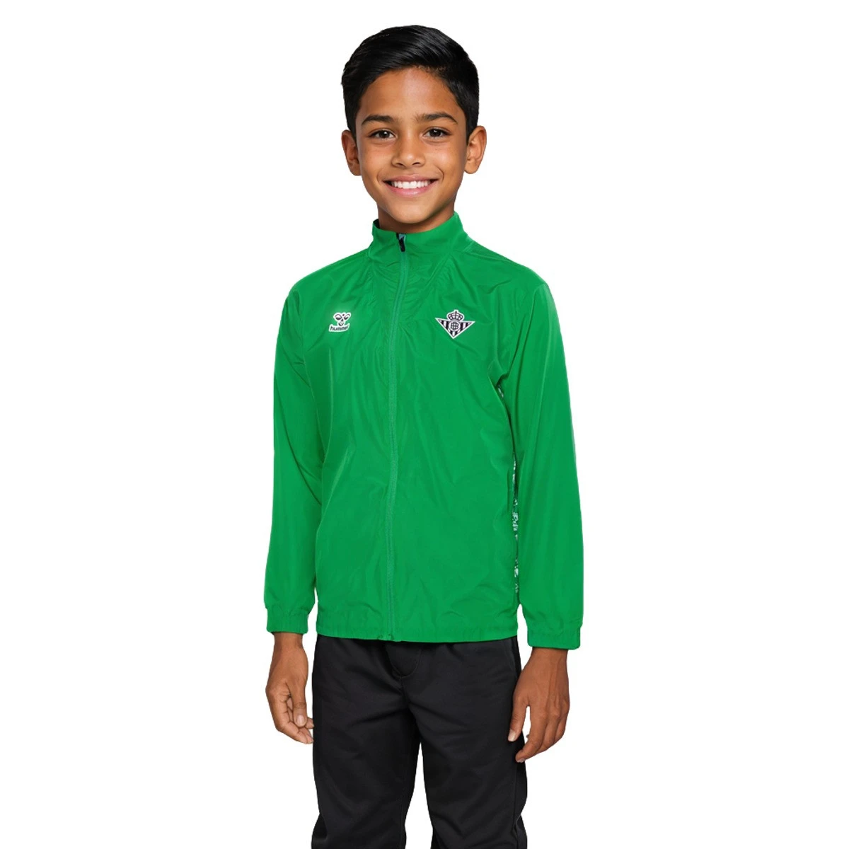 Hummel - Kurtka Real Betis dla Kids 2024-2025 przed meczem, Unisex, Paproć Zielono-Biała, 128 cm