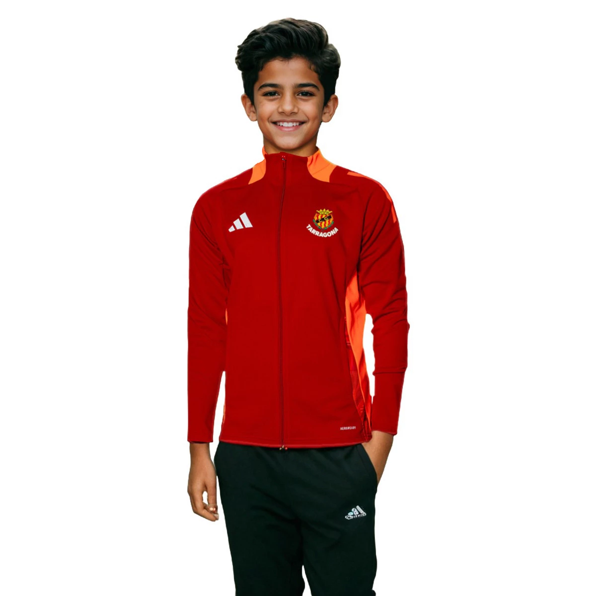 adidas - Kurtka Kids Gimmàstic de Tarragona Walk Players 2024-2025, Unisex, Team Power Czerwony, 140 cm