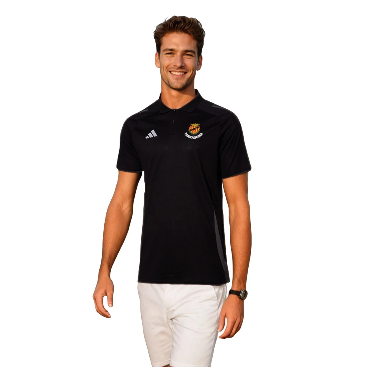 adidas - Koszulka Polo Autobusy Gimmàstic de Tarragona Walk 2024-2025, Hombre, Black-Team Dark Grey, XL