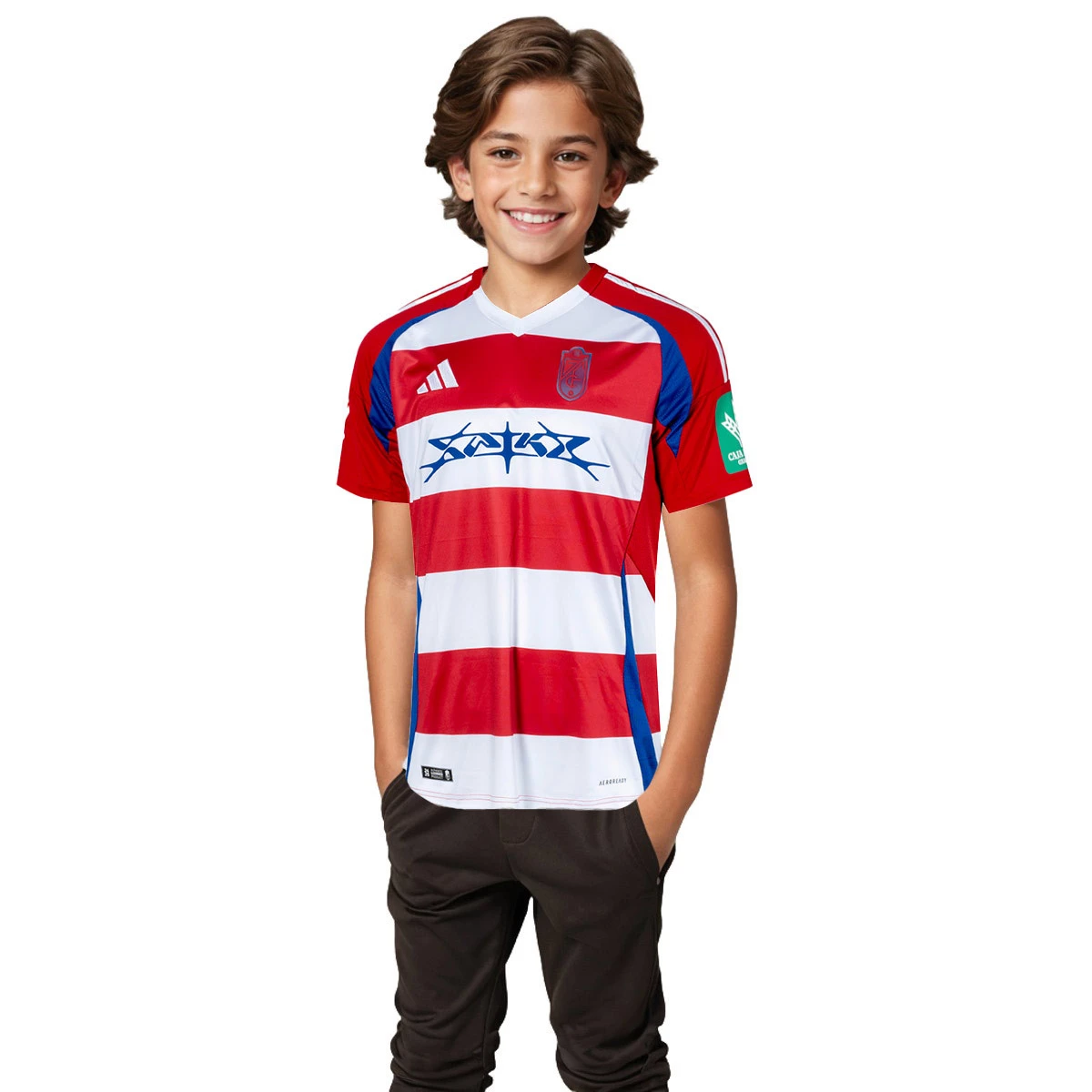 adidas - Koszulka Granada CF 2024-2025 dla Kids, Unisex, Czerwono-Biały, 152 cm