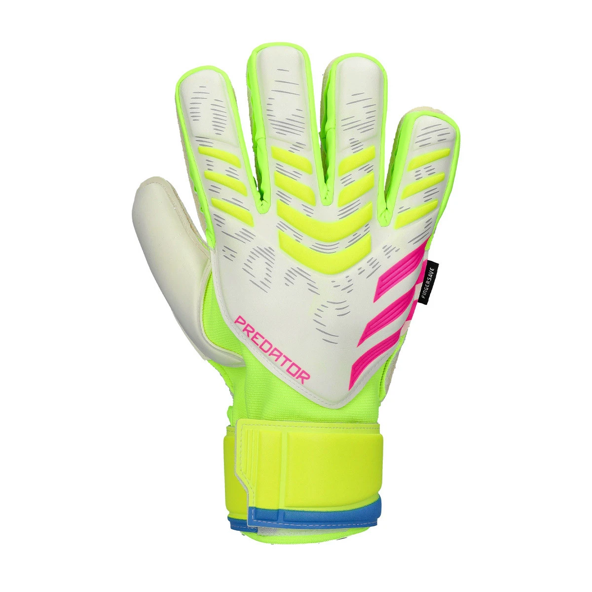 adidas - Rękawica bramkarska Predator Match Fingersave, Unisex, Biały-Lucid cytrynowy-Lucid różowy, 8,5