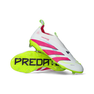 Kids Predator Elite LL FG Biały-Lucid Różowy-Lucid Cytrynowy