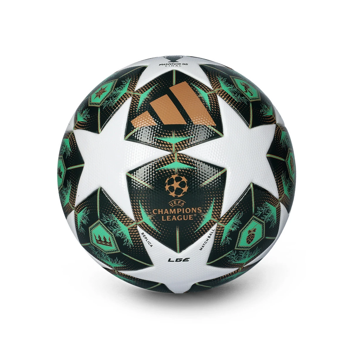 adidas - Piłka Liga Mistrzów Liga 2024-2025, Unisex, White-Shadow Green-Solar Slime, 5