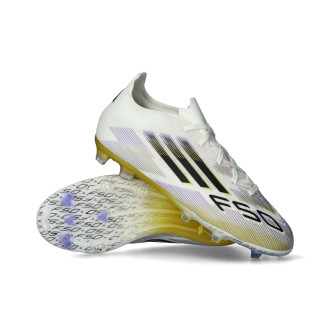 Kids F50 Elite FG Ftwr White-Core Czarno-Złoty Met